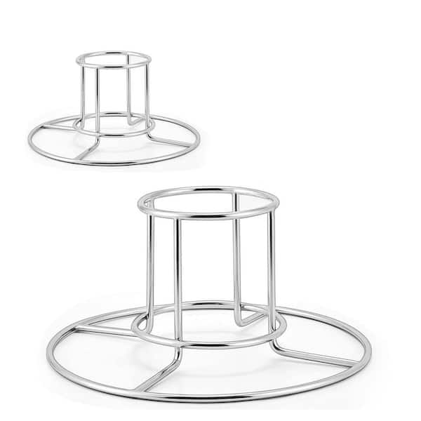 3-Piece Stainless Steel Vertical Chicken Roasting Racks Set Silver Durable Dishwasher Safe for Grill Smoker Oven