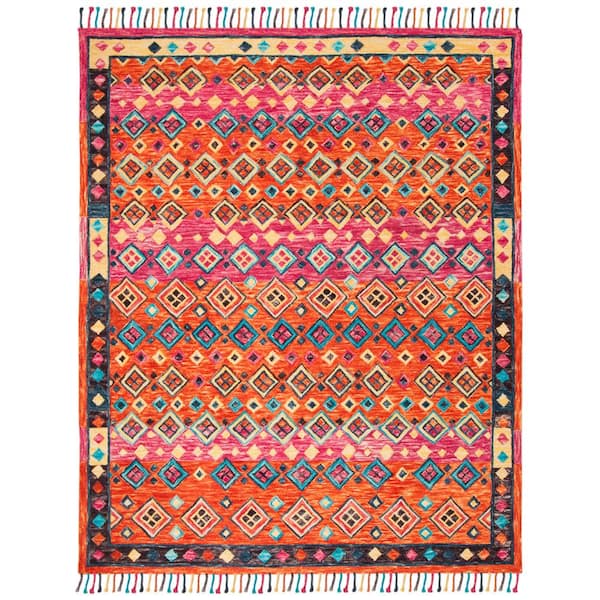 SAFAVIEH Aspen Orange/Fuchsia 9 ft. x 12 ft. Floral Area Rug