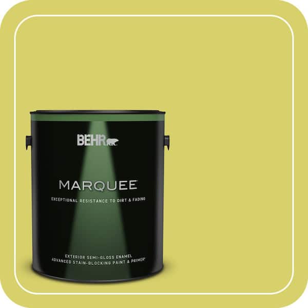 BEHR MARQUEE 1 gal. #P340-4 Lime Tree Semi-Gloss Enamel Exterior Paint & Primer