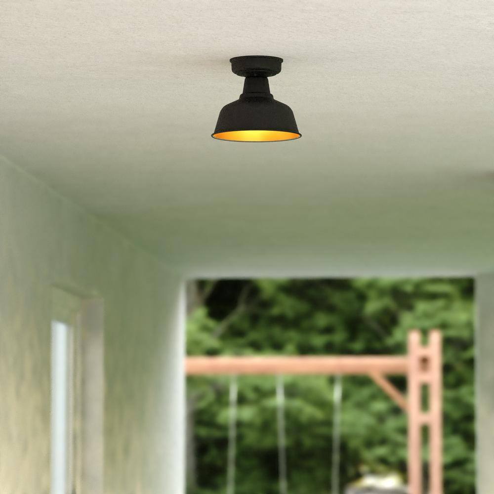 Bronze and Gold Farmhouse Indoor/Outdoor LED Ceiling Light