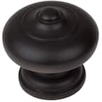 1-1/2 in. Dia Matte Black Round Ring Mushroom Cabinet Knob (10-Pack)
