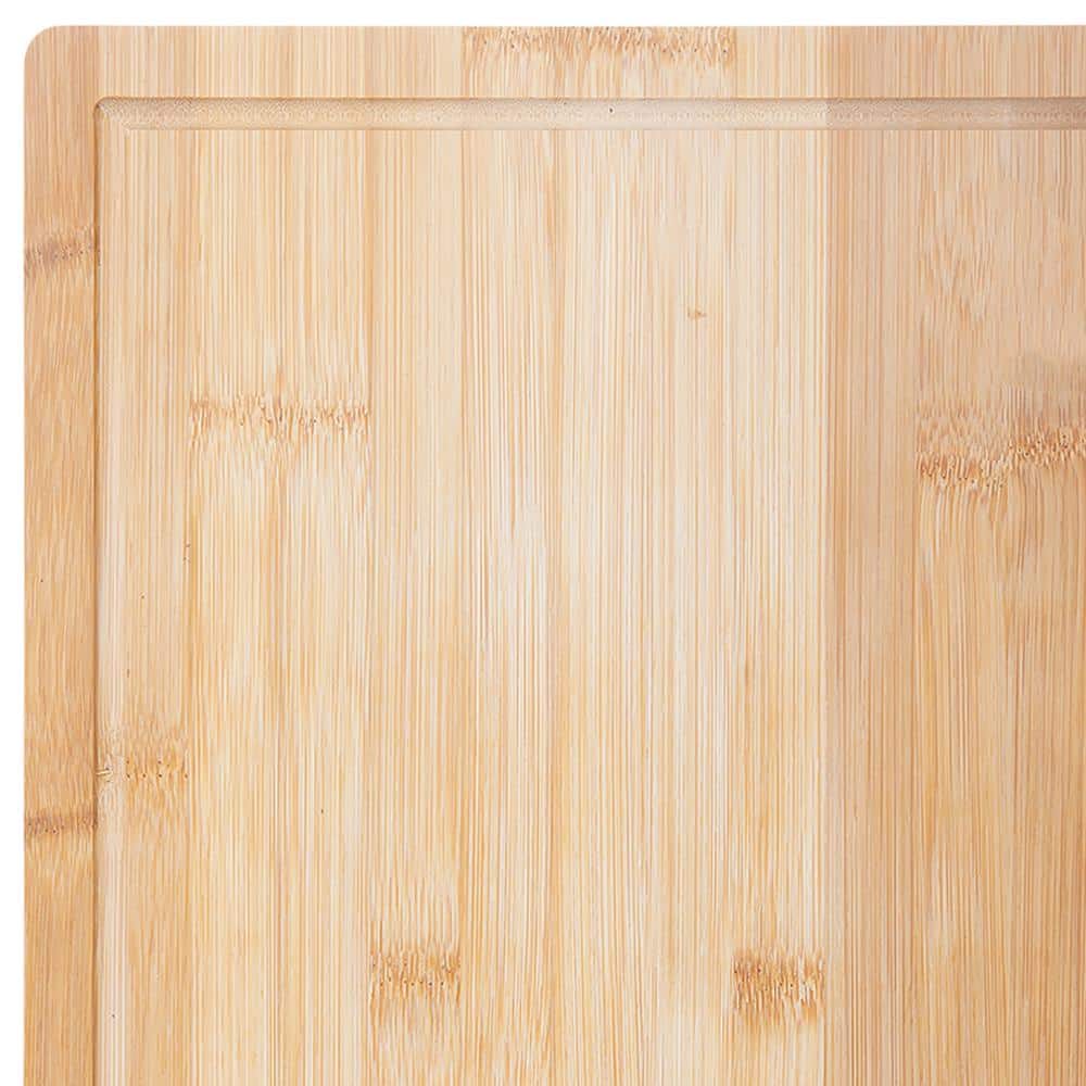 Extra-Large Natural Bamboo Cutting Board with Juice Groove
