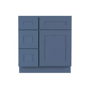 Lancaster 30 in. W x 21 in. D x 33 in. H Bath Vanity Cabinet Only in Ocean Blue with 2-Left Drawers