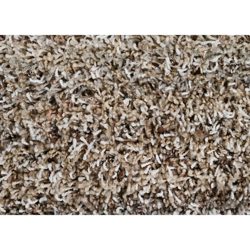 Cozy Stripe Shag 4' x 6' Earth Tone Synthetic Area Rug