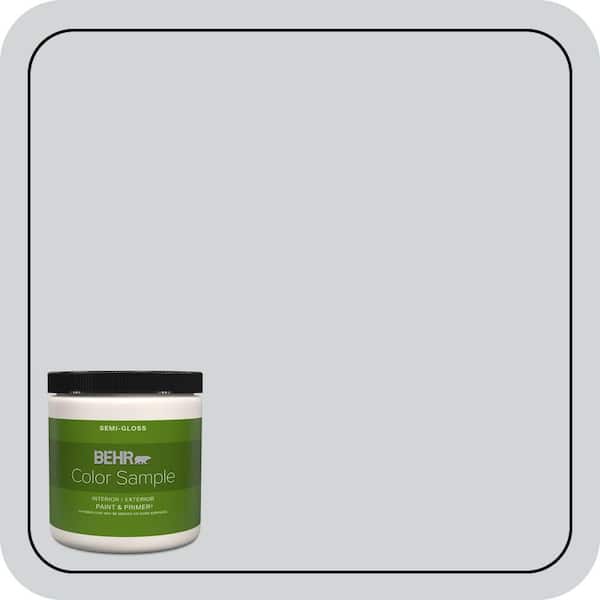 BEHR PREMIUM PLUS 8 oz. #750E-2 Twilight Gray Semi-Gloss Interior/Exterior Paint & Primer Color Sample