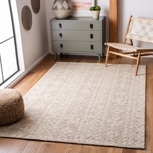 Abstract Beige/Light Brown 9 ft. x 12 ft. Floral Area Rug