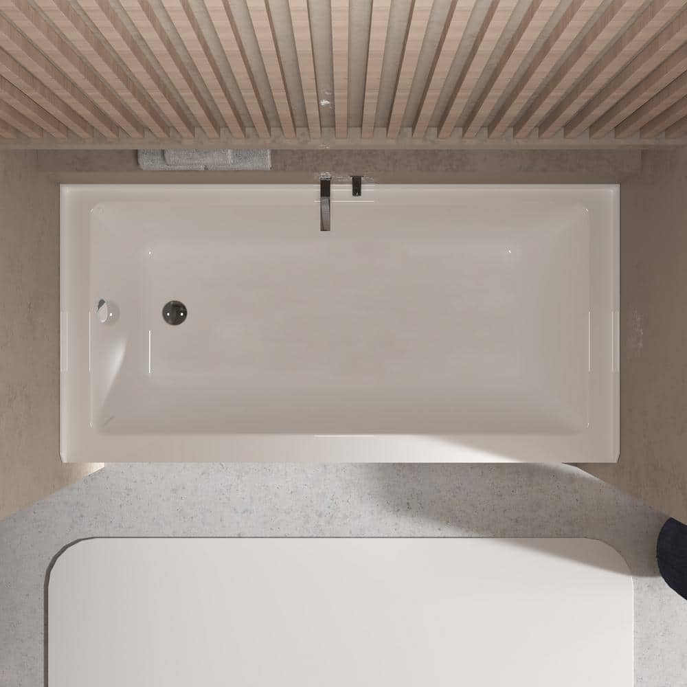 Ursula 60'' x 30'' White Acrylic Alcove Bathtub