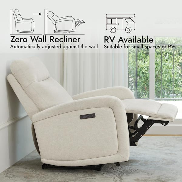 Spruce & Spring Edison Linen Fabric Power Recliner Chair