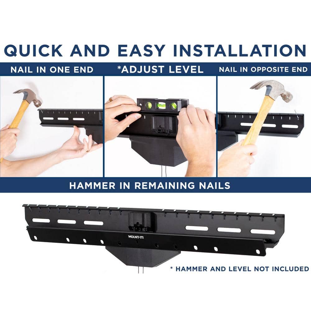 Mount-It! No Stud TV Wall Mount, Low-Profile Tilting Hanger Mount for No Drill Dry Wall Installation