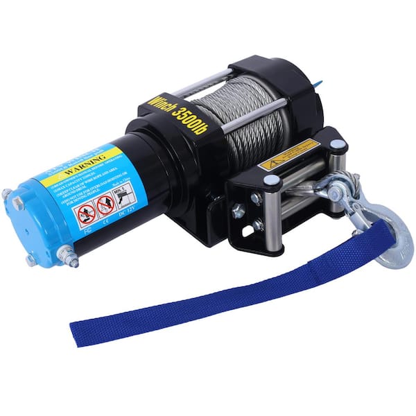 WRIGHTMASTER 3500lb 12V Off-Road Waterproof Steel Cable Electric Winch for ATV UTV Towing Trailer
