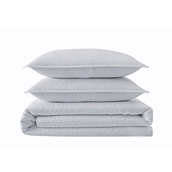 TRULY CALM Everyday Antimicrobial 3-Piece Gray King Microfiber Quilt ...