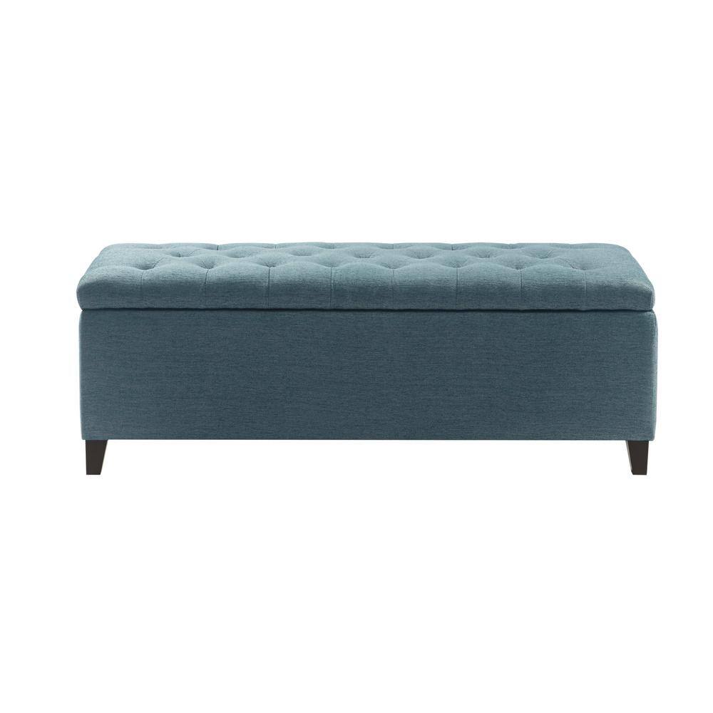 Sasha Blue Tufted Top Storage Bench 18.5 in. H x 49 in. W x 19.25 in. D