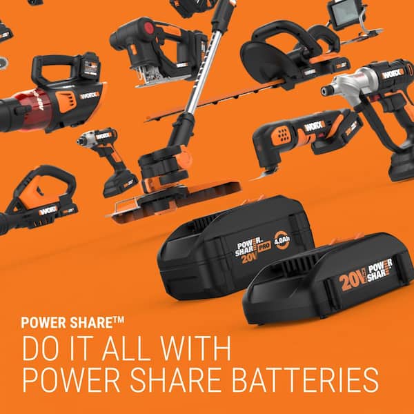 WORX 20V AC/DC (Corded/Cordless) Jobsite Fan W/POWERSHARE 2Ah Battery &  Charger - WX095