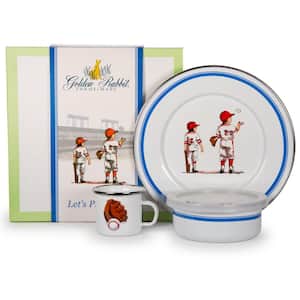 Baseball 3-Piece Feeding Set with Plate Bowl and Mug