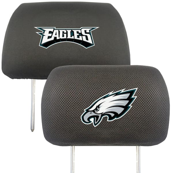 FANMATS NFL Philadelphia Eagles Black Embroidered Head Rest Cover Set (2-Piece)