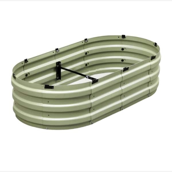 Unbranded 47 in. L x 24 in. W x 12 in. H Metal Planter Raised Garden Bed（Olive Green）