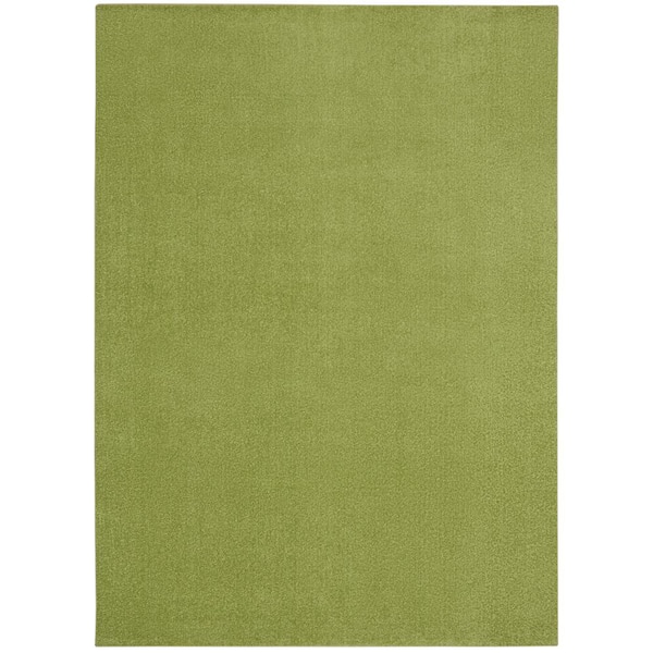 Nourison Essentials 4 ft. x 6 ft. Green Solid Contemporary Indoor/Outdoor Patio Area Rug