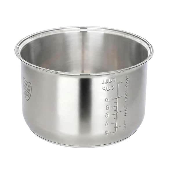 Stainless Steel Non-Stick Inner Pot Universal Fit for Multi-Cookers, Even Heating, Durable, 1 Piece