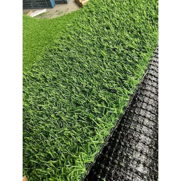 5 ft. x 10 ft. Garden Fence Turf Mat Thick Fake Faux Grass with Rubber Backing & Drainage Holes in Green