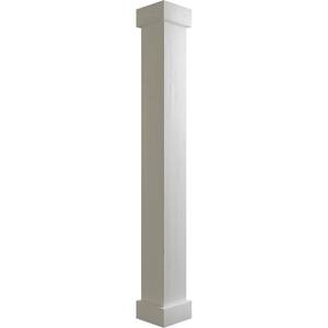 16 in. x 14 ft. Knotty Pine Endurathane Faux Wood Non-Tapered Square Column Wrap w/ Standard Capital & Base