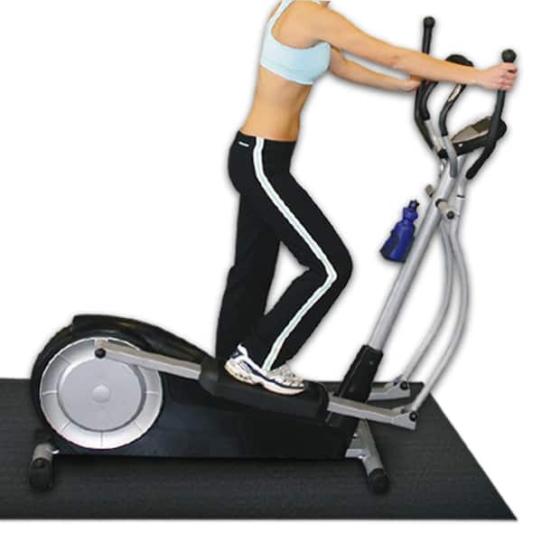 Elliptical Mat 3/16 in. x 48 in. x 78 in. Black Heavy-Duty Rubber Mat