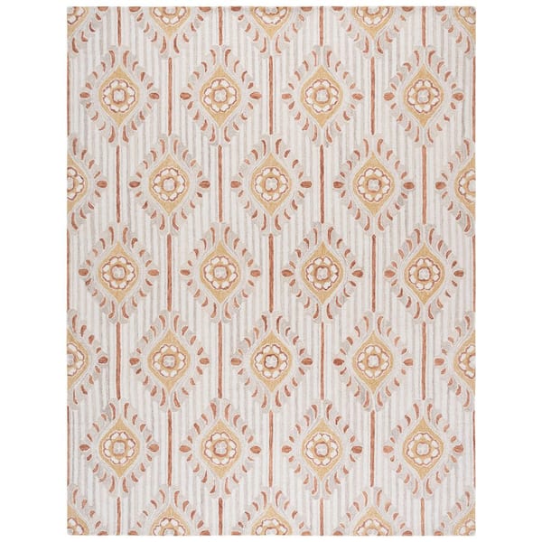SAFAVIEH Pine 8 ft. x 10 ft. Beige/Gold Geometric Diamonds Area Rug