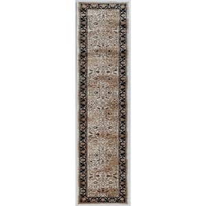Crop Isfahan 2 ft. x 10 ft. Ivory and Blue Rug Runner