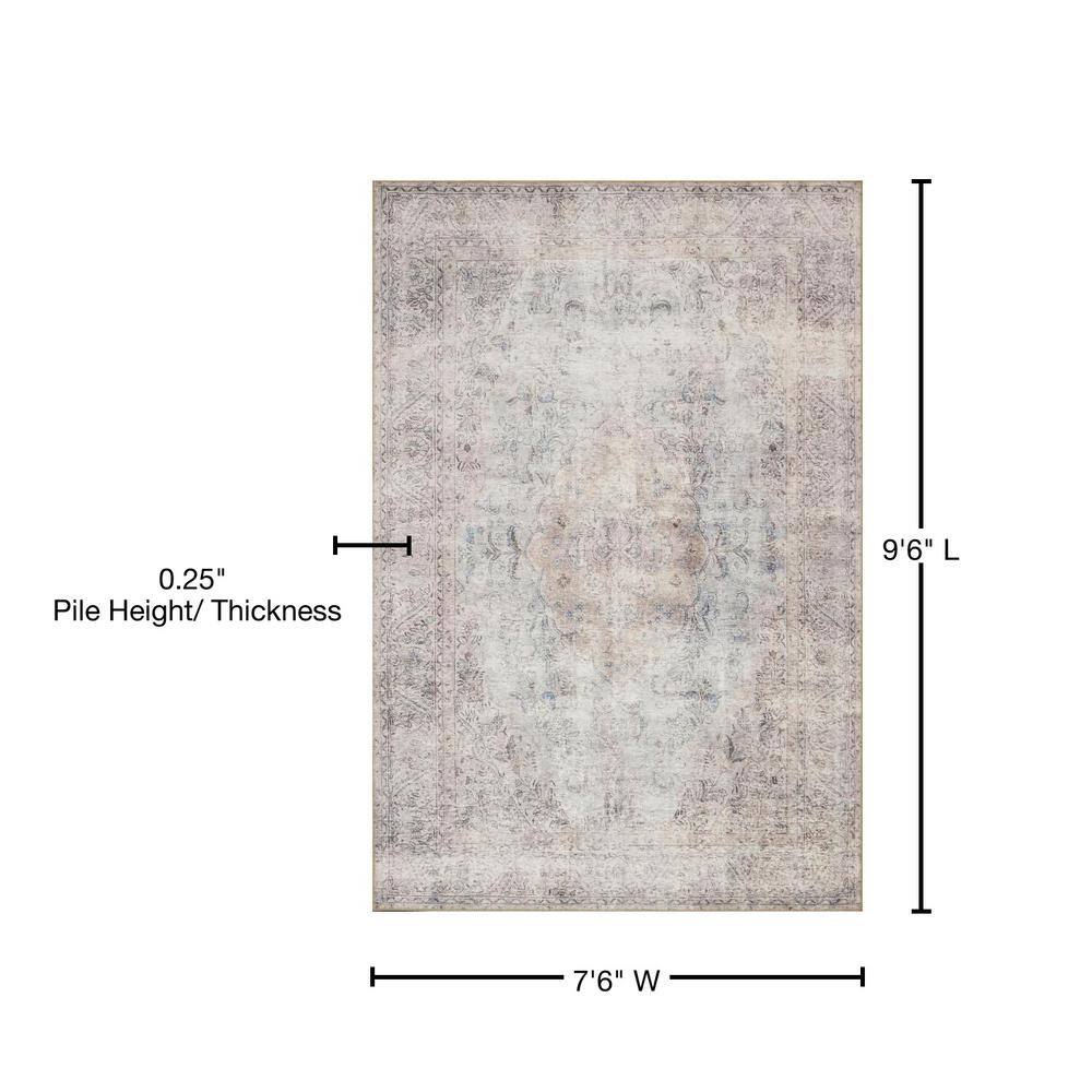 Gray Floral Motif Hand-Knotted Synthetic Area Rug