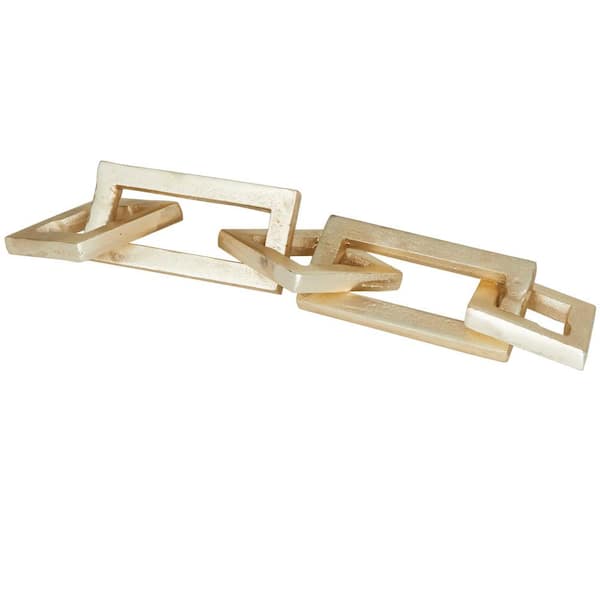 CosmoLiving by Cosmopolitan 4 in. x 2 in. Gold Aluminum Chain Sculpture