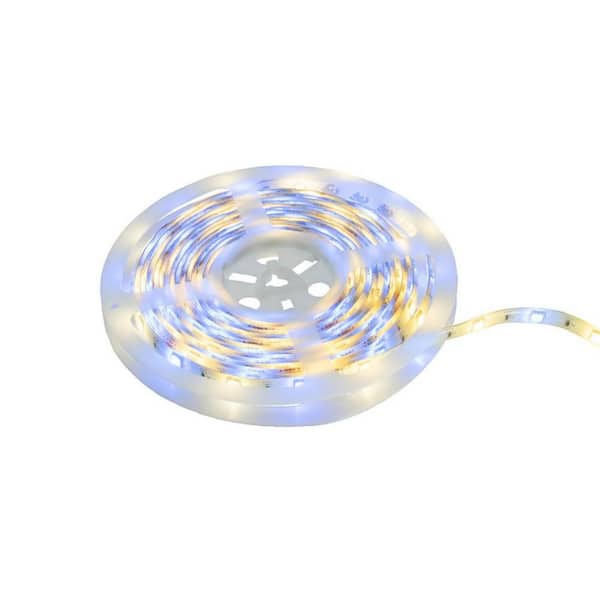 16 in. LED RGB Color Tape Light, Integrated LED Cut and Connect, 12 in. Whip (1-Pack)