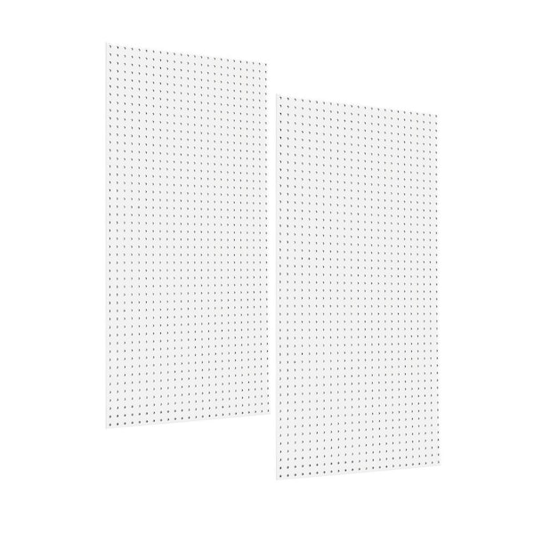 DuraBoard (2) 24 in. x 48 in. x 1/4 in. White Polypropylene Pegboards w/  9/32 in. Hole Size and 1 in. O.C. Hole Spacing