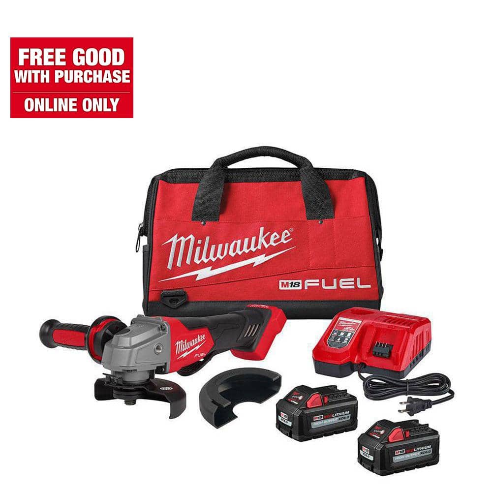 Milwaukee M18 FUEL 18V Lithium-Ion Brushless Cordless 4-1/2 in./5 in. Grinder, Paddle Switch Kit with Two 6.0 Ah Batteries 2880-22 Sansujyuku sansujyuku.com