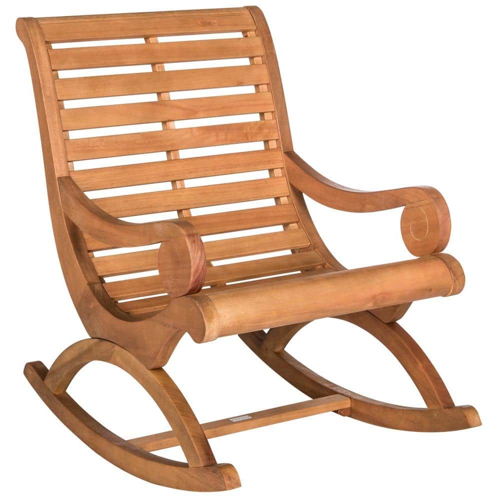 Teak Brown Eucalyptus Wood Outdoor Rocking Chair
