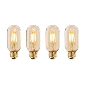 40-Watt Equivalent Amber Light T14 (E26) Medium Screw Base Dimmable Antique LED Light Bulb (4 Pack)
