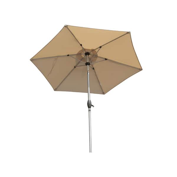 Tidoin 7.5 ft. Metal Market Tilt Patio Umbrella in Beige