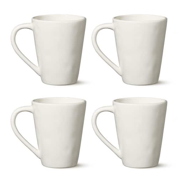 Linen 18 oz. Cream Stoneware Mug Set of 4