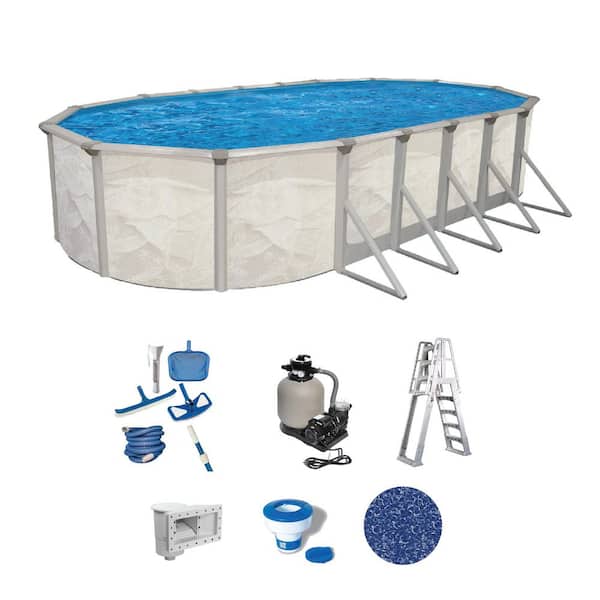 Independence 12 ft. x 24 ft. Oval 52 in. Deep Hard Sided Above Ground Standard Pool Package