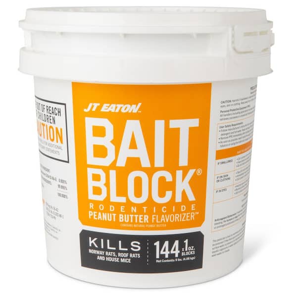 Rodenticide Bait Blocks, Kills Mice and Rats Fast, Peanut Butter Flavor, 144-Blocks