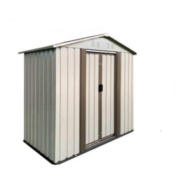5 ft. x 3 ft. White Outdoor Storage Garden Shed Apex Roof with Storage Function