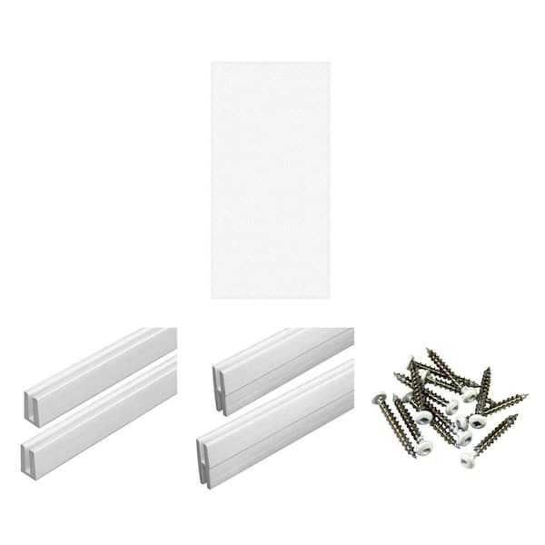 1-1/2 in. White SS Lattice Screws, 4 ft. Vinyl Lattice Cap, 4 ft. x 8 ft. Vinyl Lattice Panel & Divider Combo (18-Piece)