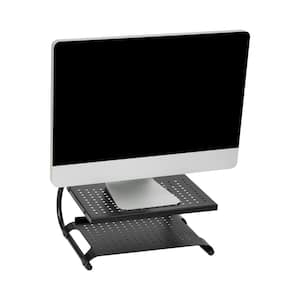 14 in. L x 12.5 in. W x 6 in. H Monitor Stand Desktop Organizer Laptop Riser Metal, Black