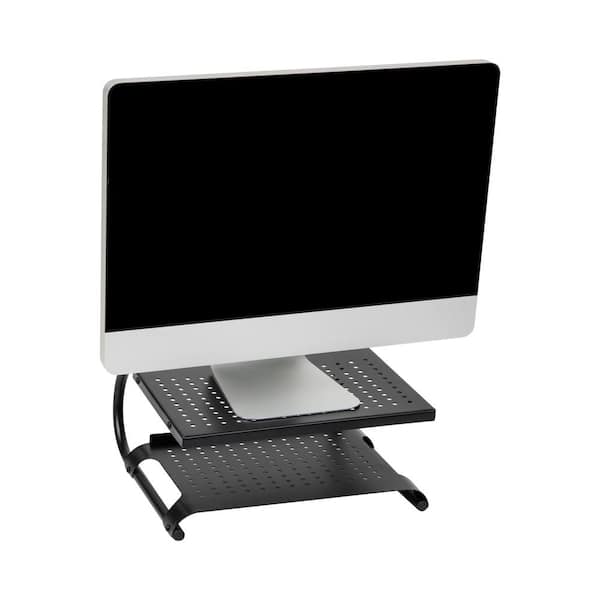 Mind Reader 14 in. L x 12.5 in. W x 6 in. H Monitor Stand Desktop Organizer Laptop Riser Metal, Black