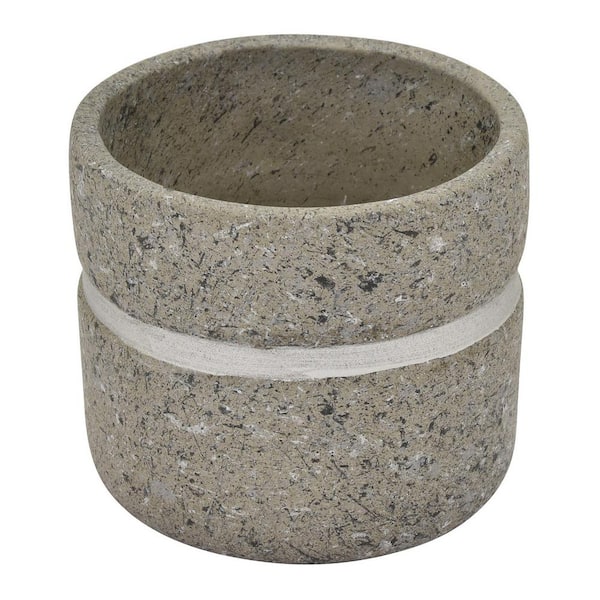 THREE HANDS 5.5 in. Terra Cotta Flower Pot in Gray