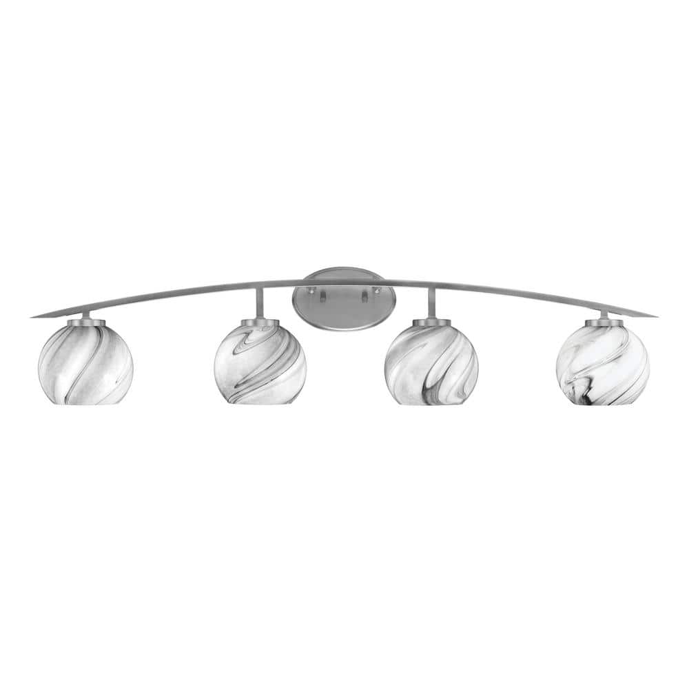 Siena 40 in. 4-Light Graphite Vanity-Light Graphite with 5.75 in. Onyx Swir