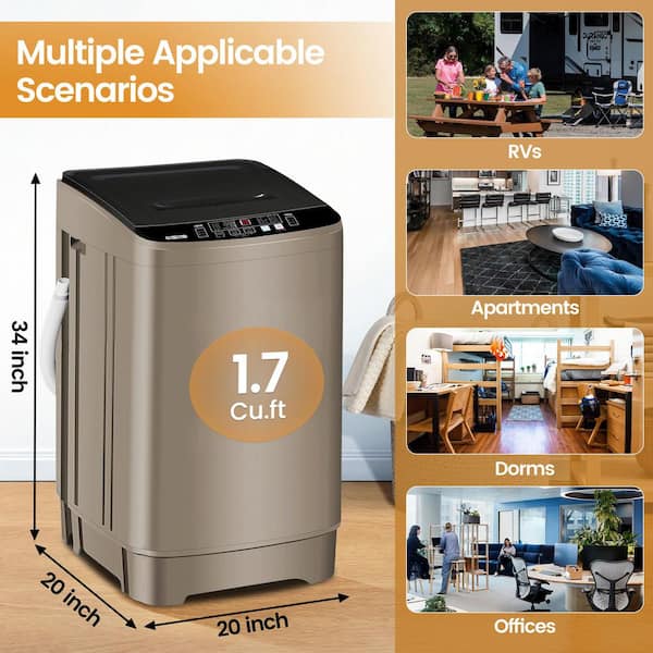 JEREMY CASS 1.7 cu. ft. Top Load Washer in Gold with Water Level