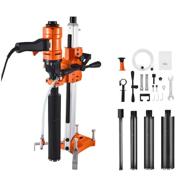 Diamond Core Drilling Machine, 8 in. Drilling Diameter, Stand-Mount Concrete Core Drill Rig for Concrete Brick Stone