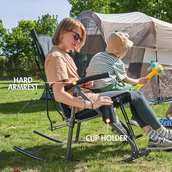 MOEPISY Oversized Folding Rocking Camping Chair Portable Outdoor