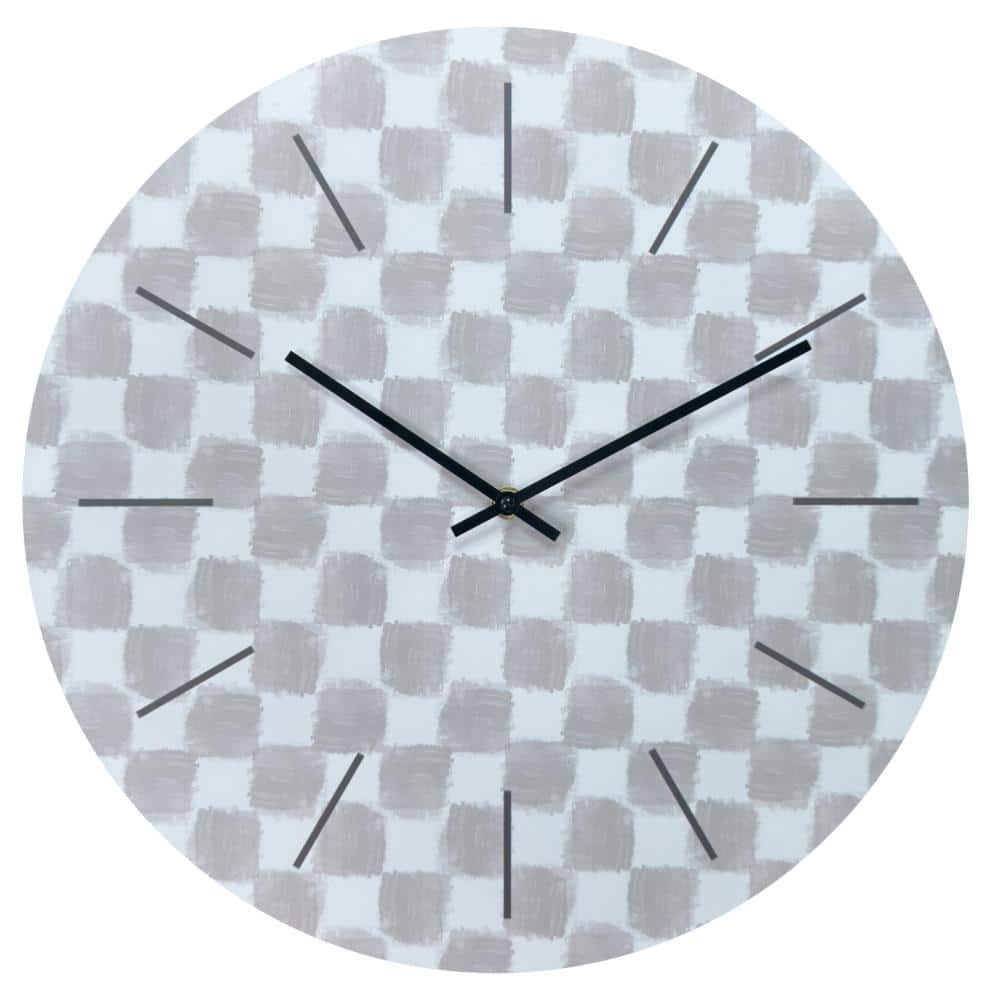 "15.5"" Silent Sweep Tonal Checkered Pattern Wall Clock" price history on PriceWatchPro