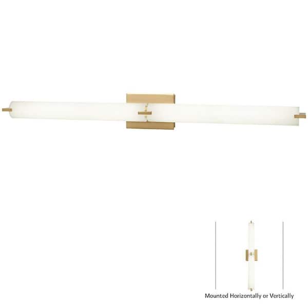 Tube 150-Watt Equivalence Honey Gold Integrated LED Bath Vanity Light Bar