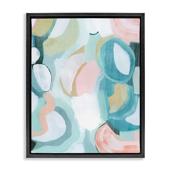 Stupell Industries Pastel Round Forms by Grace Popp Black Floater Frame Abstract Graphic Art Print 21 in. x 17 in.